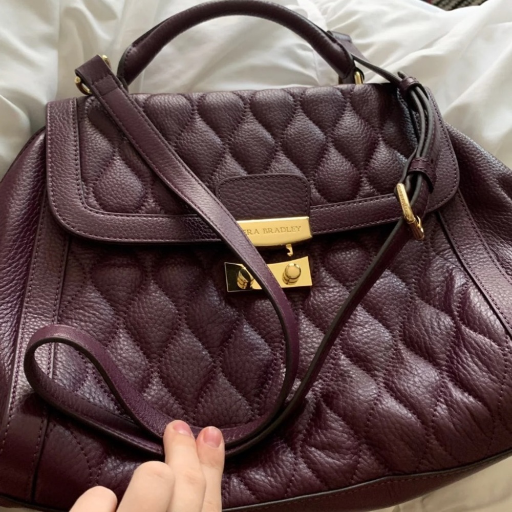 ♥️SALE♥️vera bradley quilted leather purple purse